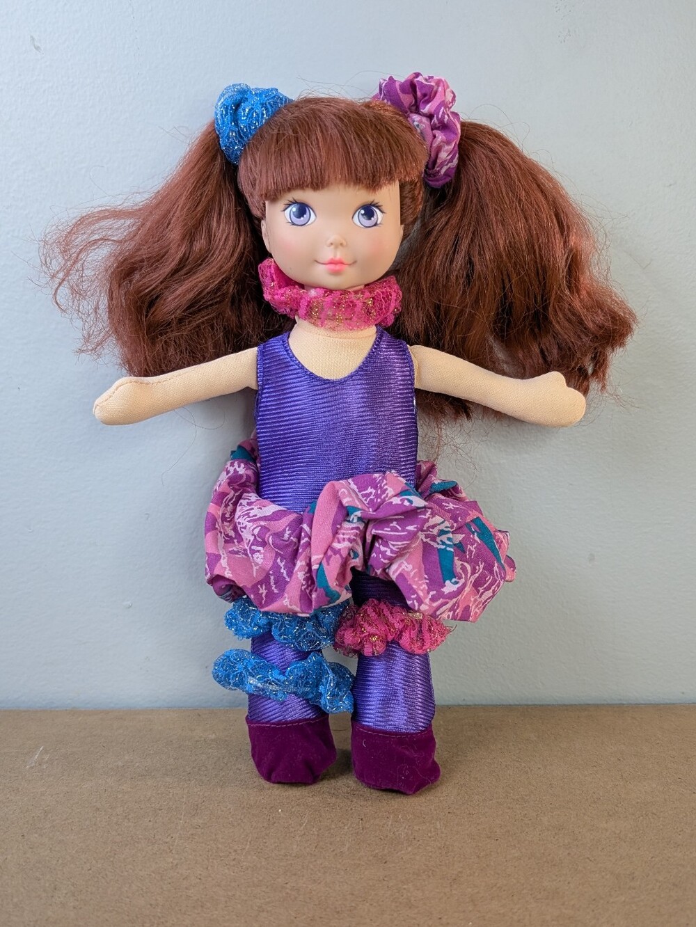 Vintage 1994 Lanard Toys Soft Body Doll, Red Hair And Scrunchies